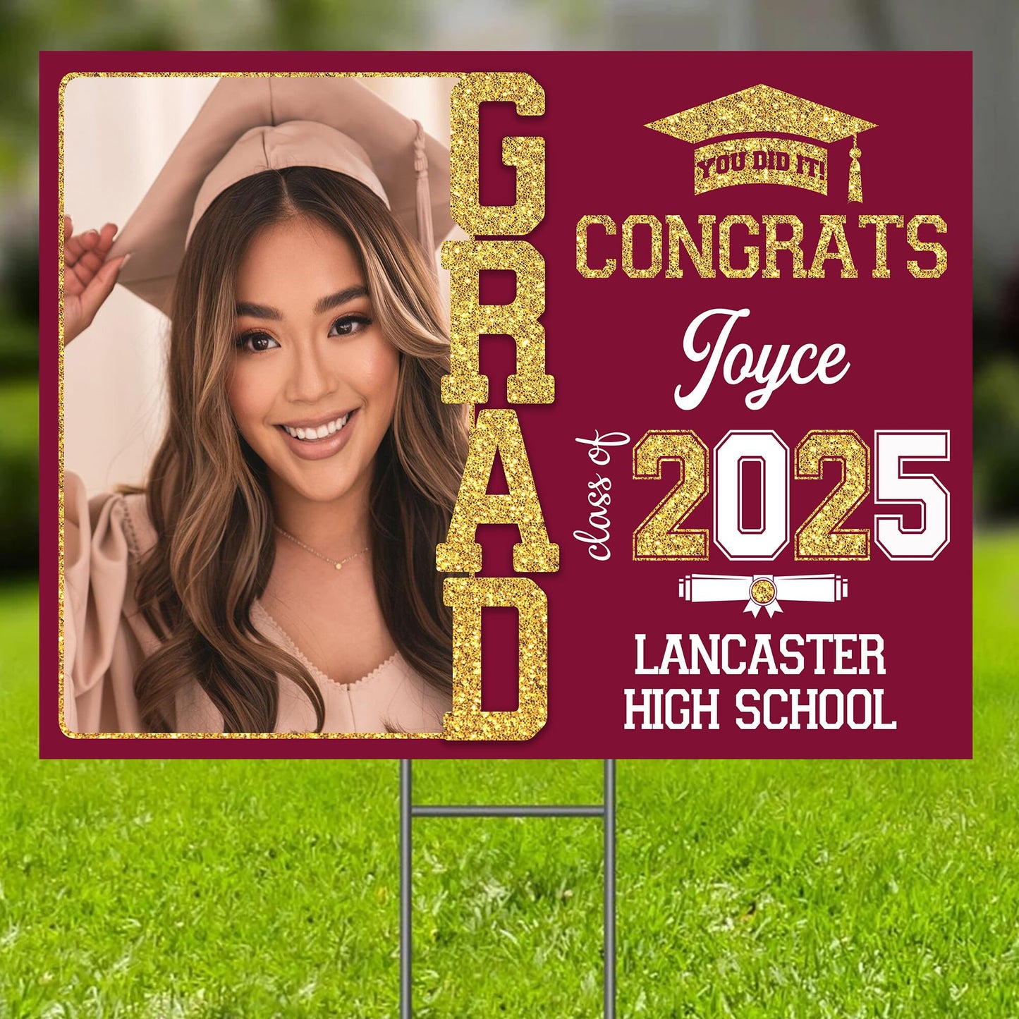Personalized Graduation Yard Signs 2025, Senior Class Of 2025 Yard Sign, 2025 Graduation Decorations Lawn Sign, Graduate 2025 Yard Signs, High School Graduation, College Graduation, Congrats! #12