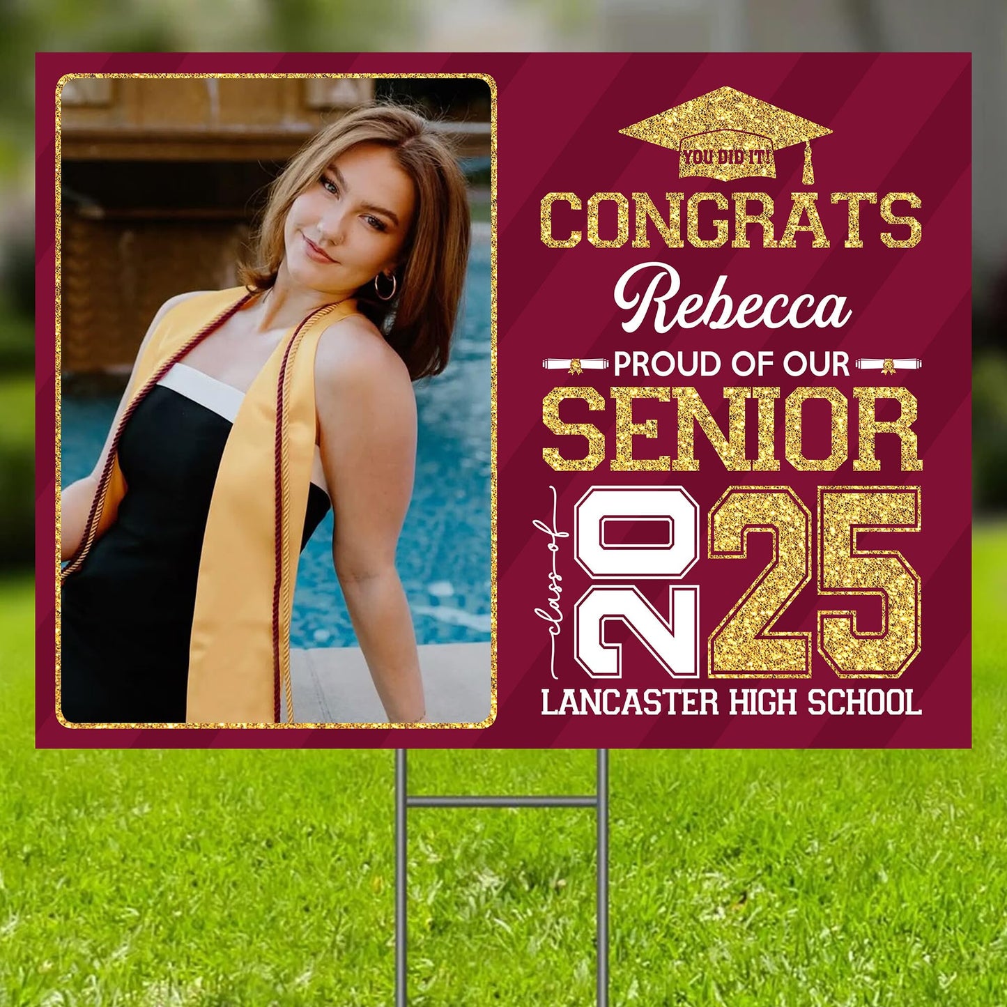 Personalized Graduation Yard Signs 2025, Senior Class Of 2025 Yard Sign, 2025 Graduation Decorations Lawn Sign, Graduate 2025 Yard Signs, High School Graduation, College Graduation, Congrats! #12
