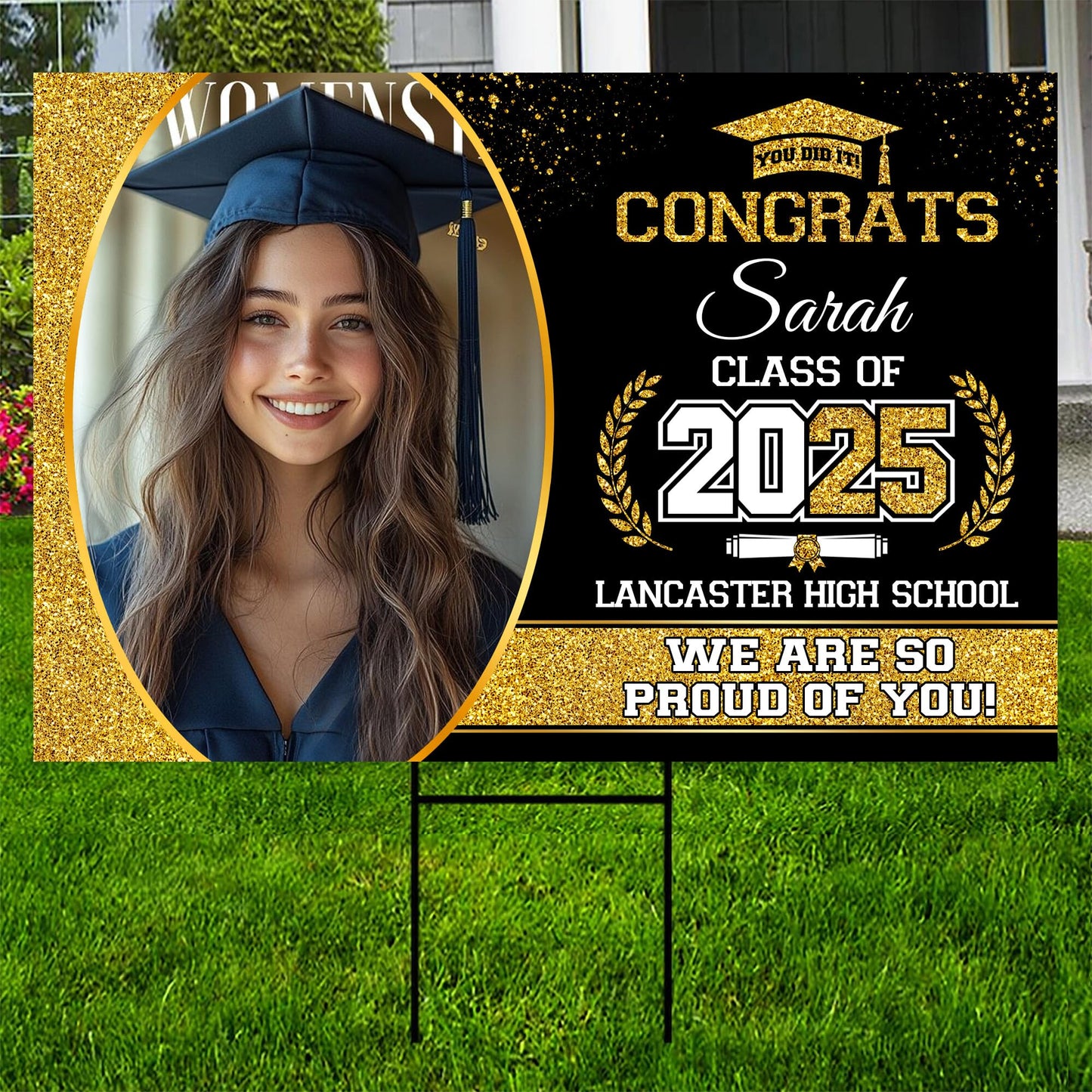 Personalized Graduation Yard Signs 2025, Senior Class Of 2025 Yard Sign, 2025 Graduation Decorations Lawn Sign, Graduate 2025 Yard Signs, High School Graduation, College Graduation, Congrats! #12