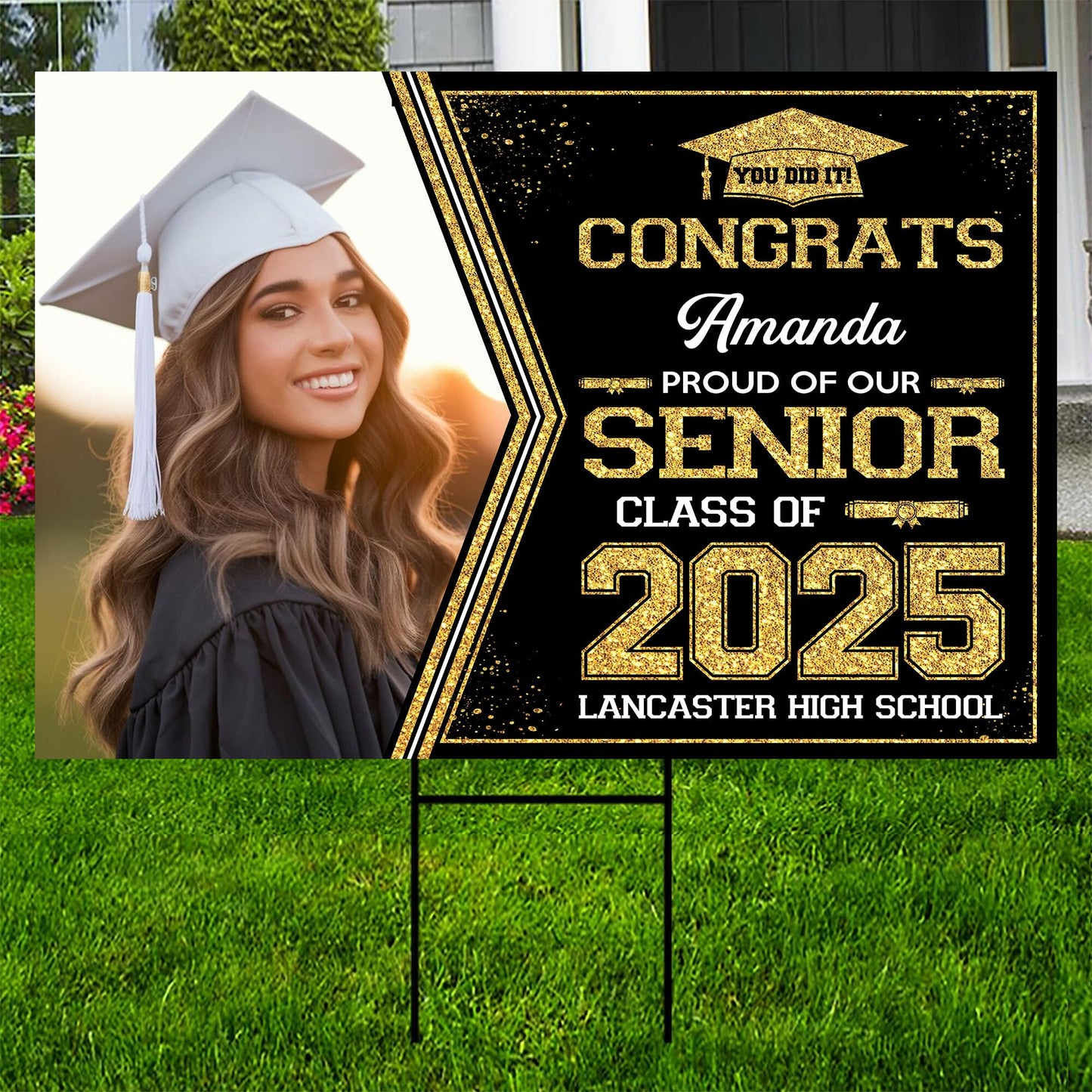 Personalized Graduation Yard Signs 2025, Senior Class Of 2025 Yard Sign, 2025 Graduation Decorations Lawn Sign, Graduate 2025 Yard Signs, High School Graduation, College Graduation, Congrats! #12