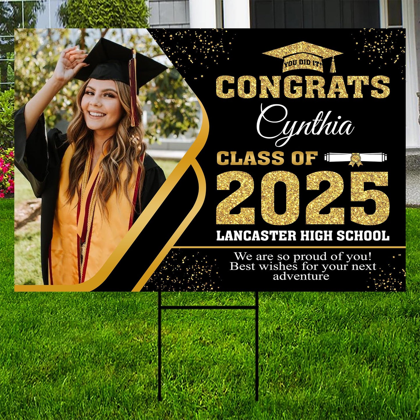 Personalized Graduation Yard Signs 2025, Senior Class Of 2025 Yard Sign, 2025 Graduation Decorations Lawn Sign, Graduate 2025 Yard Signs, High School Graduation, College Graduation, Congrats! #12