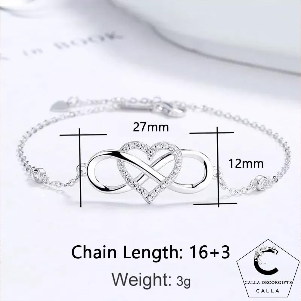 To My Granddaughter - Infinity Heart Bracelet Gift with Meaningful Card, Granddaughter Gifts from Grandma & Grandpa, Elegant Silver Jewelry for Birthday, Graduation, Christmas.