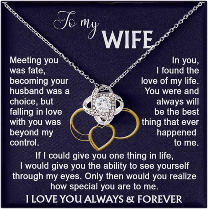 To My Beautiful Soulmate Necklace For Women, I Love You Jewelry To My Wife Necklace Gift for Women From Lover Husband Amazing Forever Love Gifts Boxes For Women, Soulmate Necklace For Her