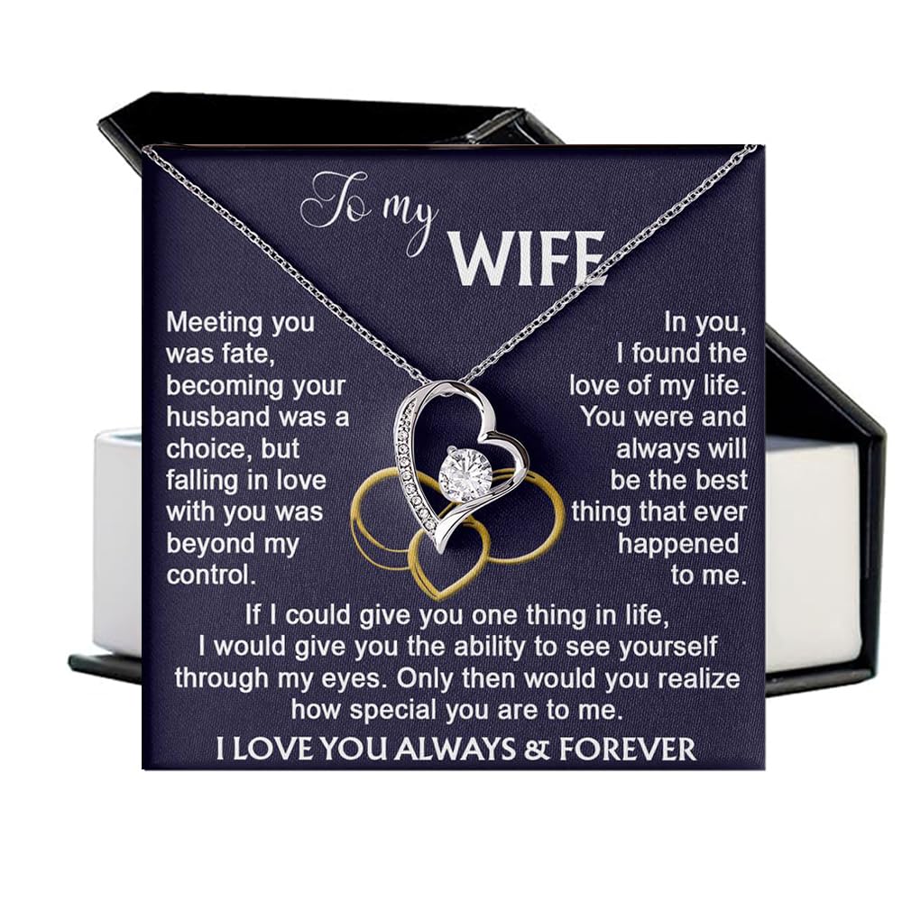 To My Beautiful Soulmate Necklace For Women, I Love You Jewelry To My Wife Necklace Gift for Women From Lover Husband Amazing Forever Love Gifts Boxes For Women, Soulmate Necklace For Her
