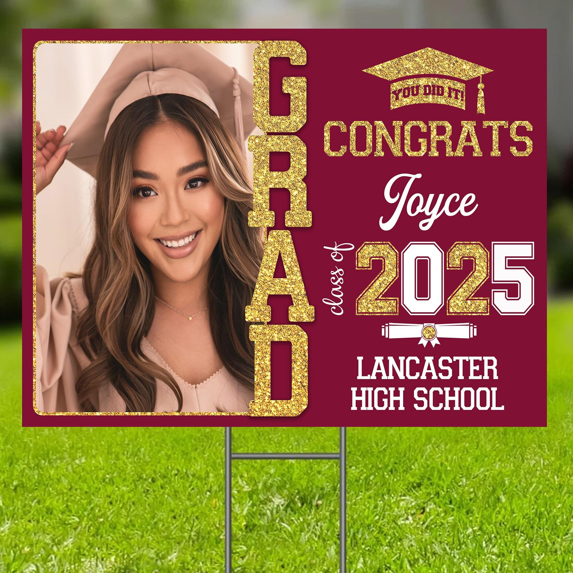 Personalized Graduation Yard Signs 2025, Senior Class Of 2025 Yard Sign, 2025 Graduation Decorations Lawn Sign, Graduate 2025 Yard Signs, High School Graduation, College Graduation, Congrats! #12