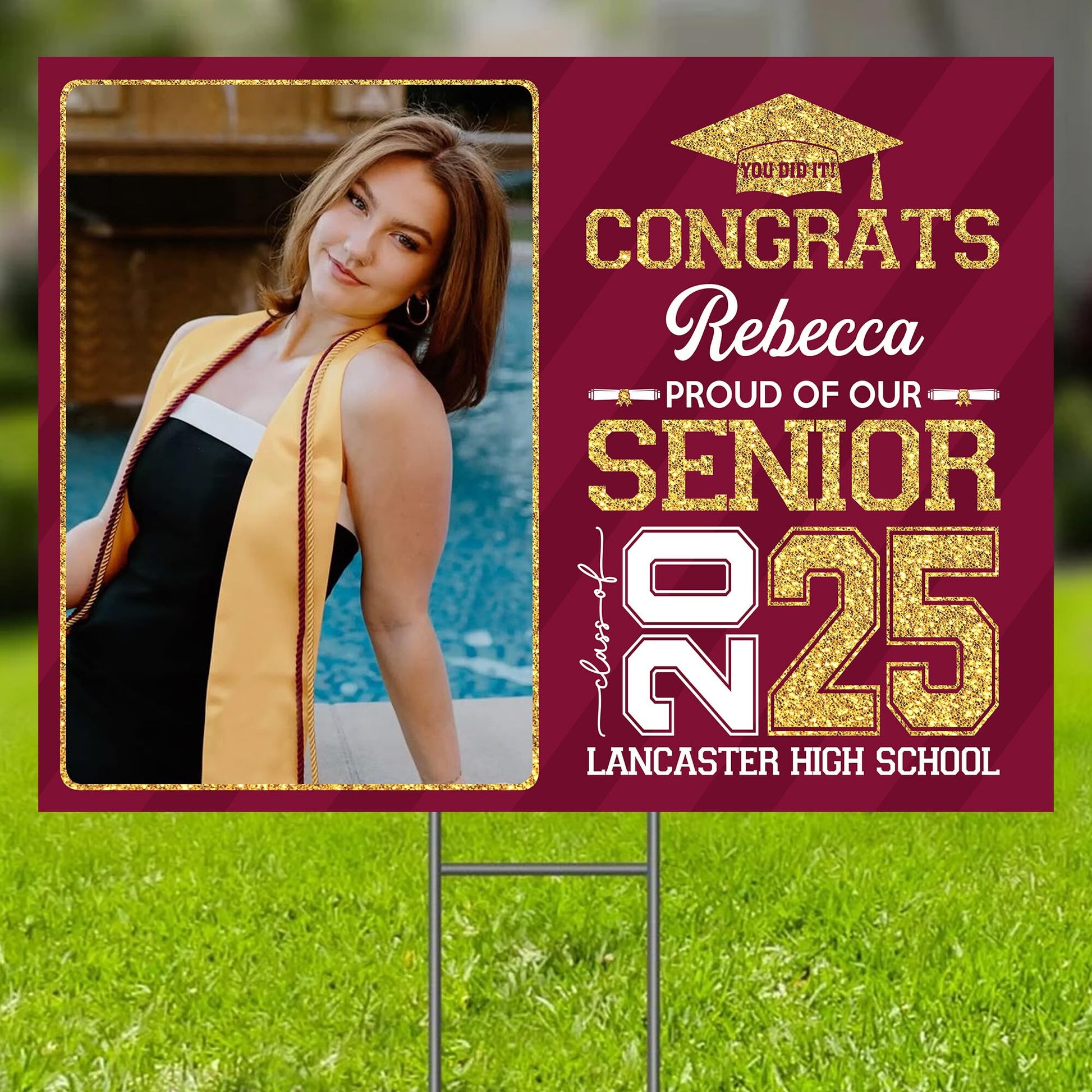 Personalized Graduation Yard Signs 2025, Senior Class Of 2025 Yard Sign, 2025 Graduation Decorations Lawn Sign, Graduate 2025 Yard Signs, High School Graduation, College Graduation, Congrats! #12