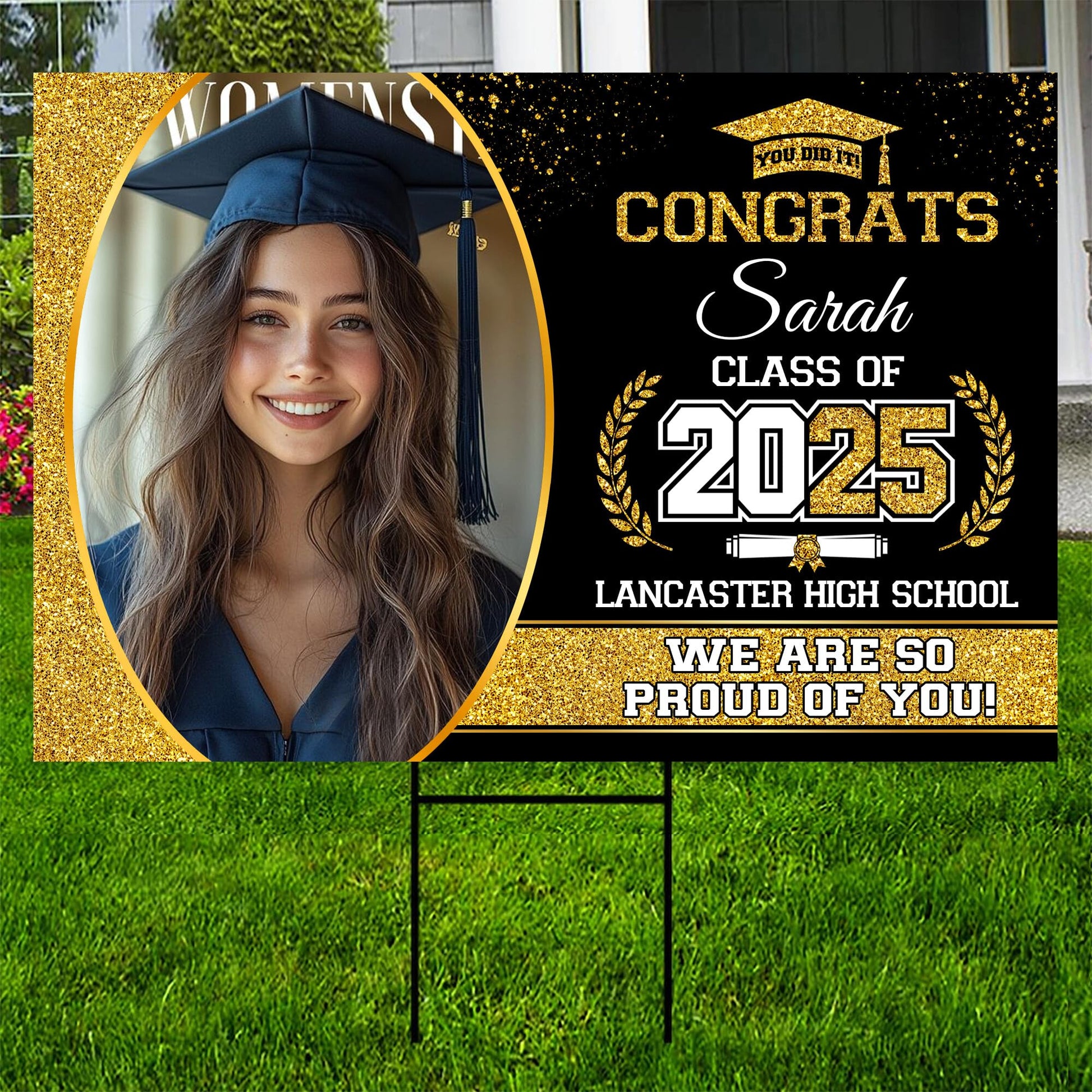 Personalized Graduation Yard Signs 2025, Senior Class Of 2025 Yard Sign, 2025 Graduation Decorations Lawn Sign, Graduate 2025 Yard Signs, High School Graduation, College Graduation, Congrats! #12