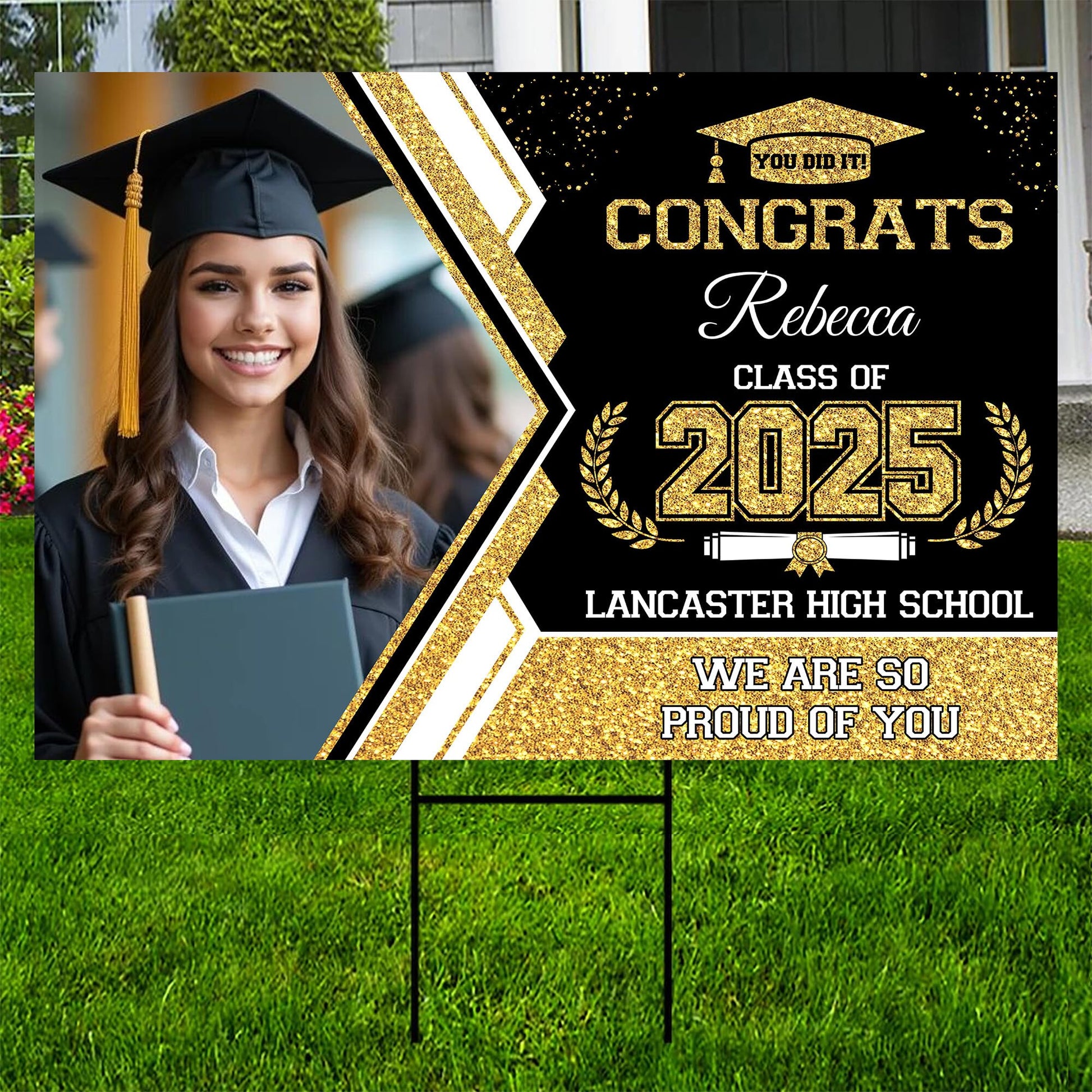 Personalized Graduation Yard Signs 2025, Senior Class Of 2025 Yard Sign, 2025 Graduation Decorations Lawn Sign, Graduate 2025 Yard Signs, High School Graduation, College Graduation, Congrats! #12