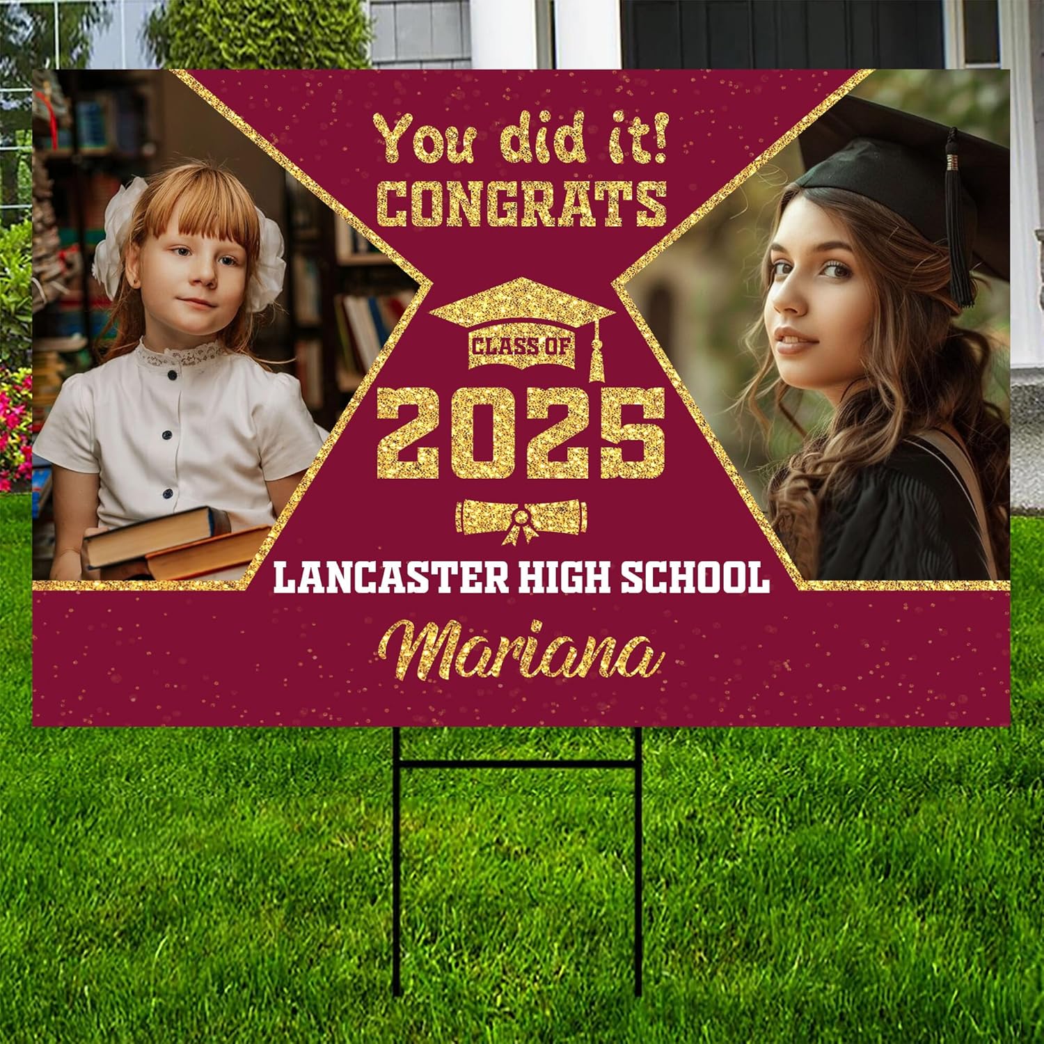 Personalized Graduation Yard Signs 2025, Senior Class Of 2025 Yard Sign, 2025 Graduation Decorations Lawn Sign, Graduate 2025 Yard Signs, High School Graduation, College Graduation, Congrats! #12