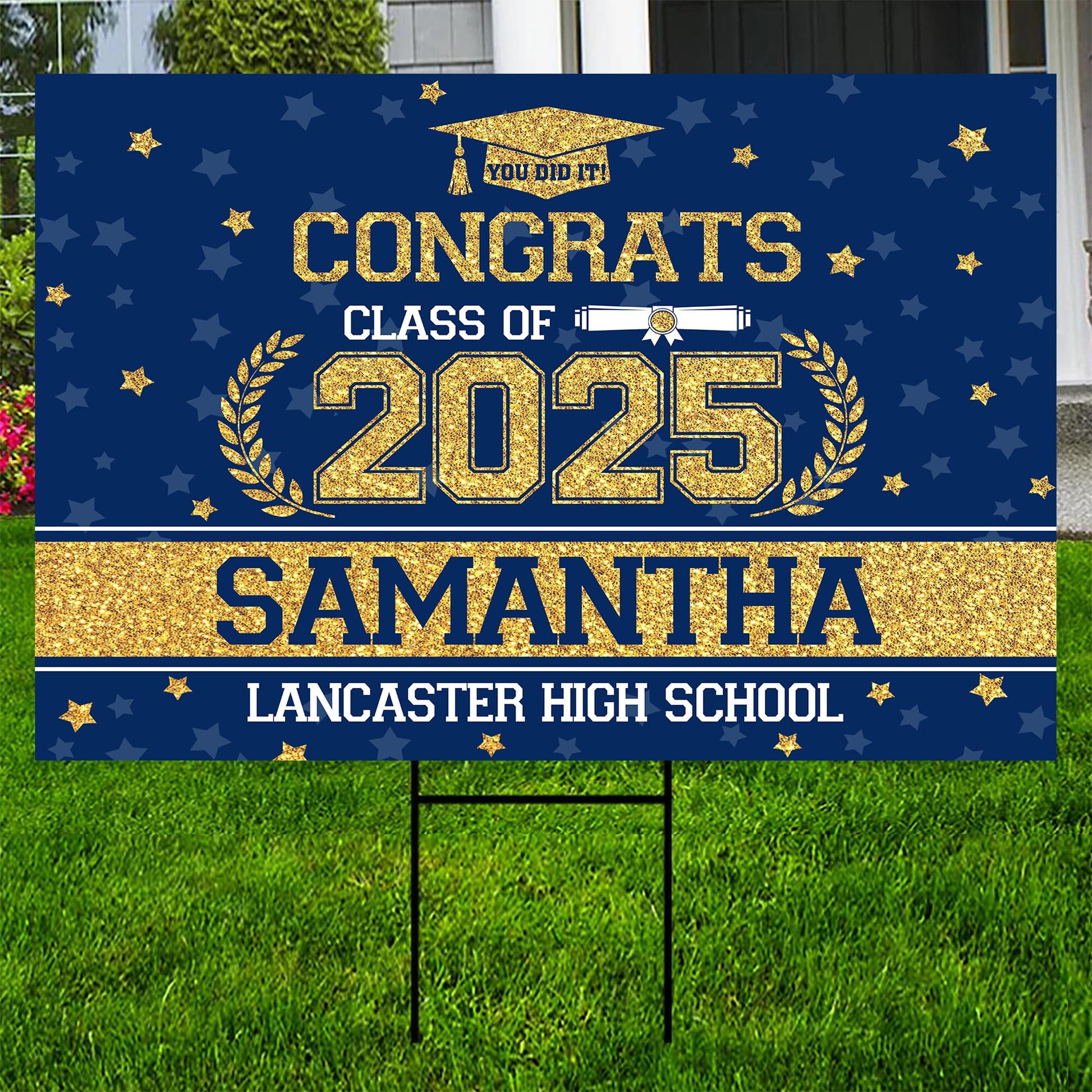 Personalized Graduation Yard Signs 2025, Senior Class Of 2025 Yard Sign, 2025 Graduation Decorations Lawn Sign, Graduate 2025 Yard Signs, High School Graduation, College Graduation, Congrats! #12