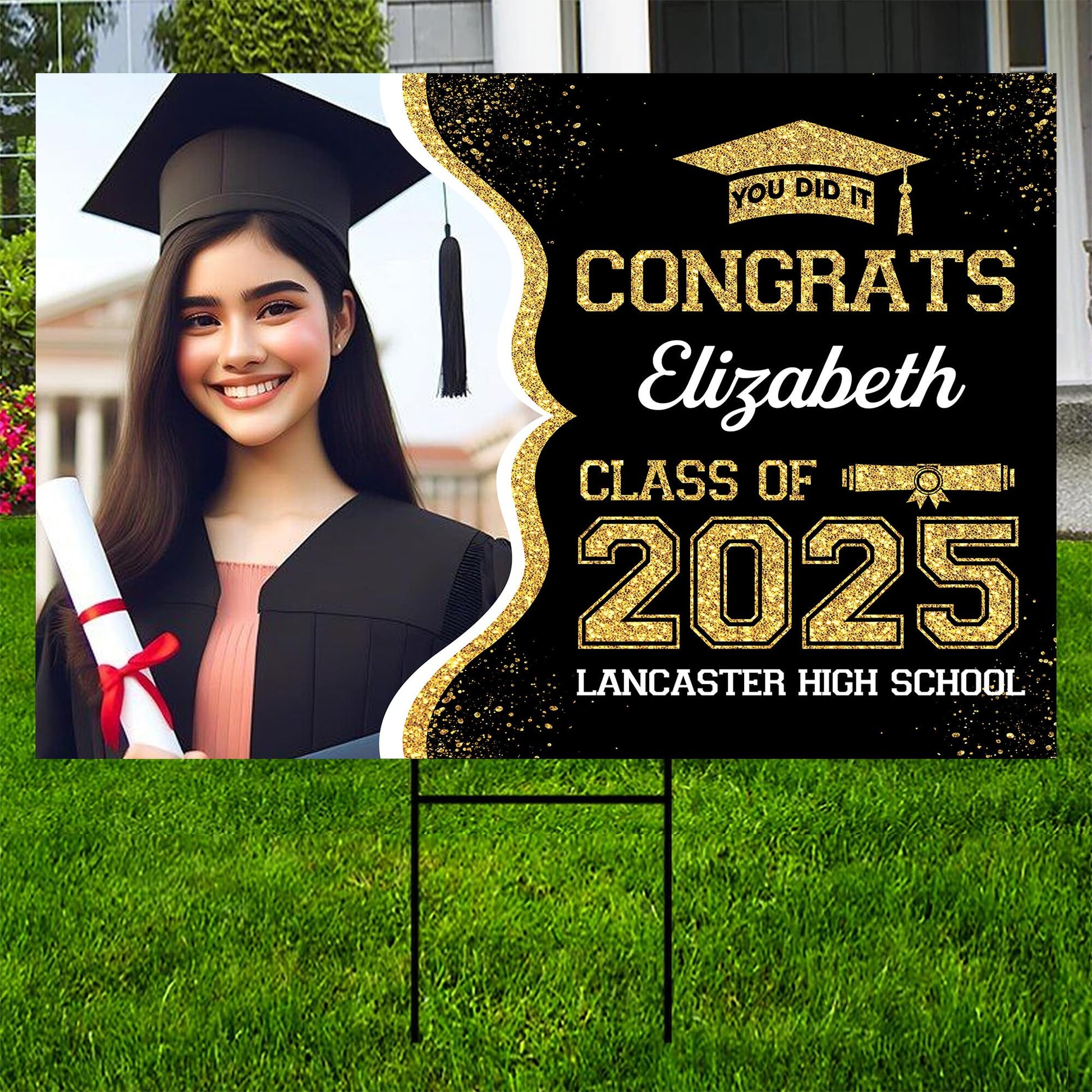 Personalized Graduation Yard Signs 2025, Senior Class Of 2025 Yard Sign, 2025 Graduation Decorations Lawn Sign, Graduate 2025 Yard Signs, High School Graduation, College Graduation, Congrats! #12