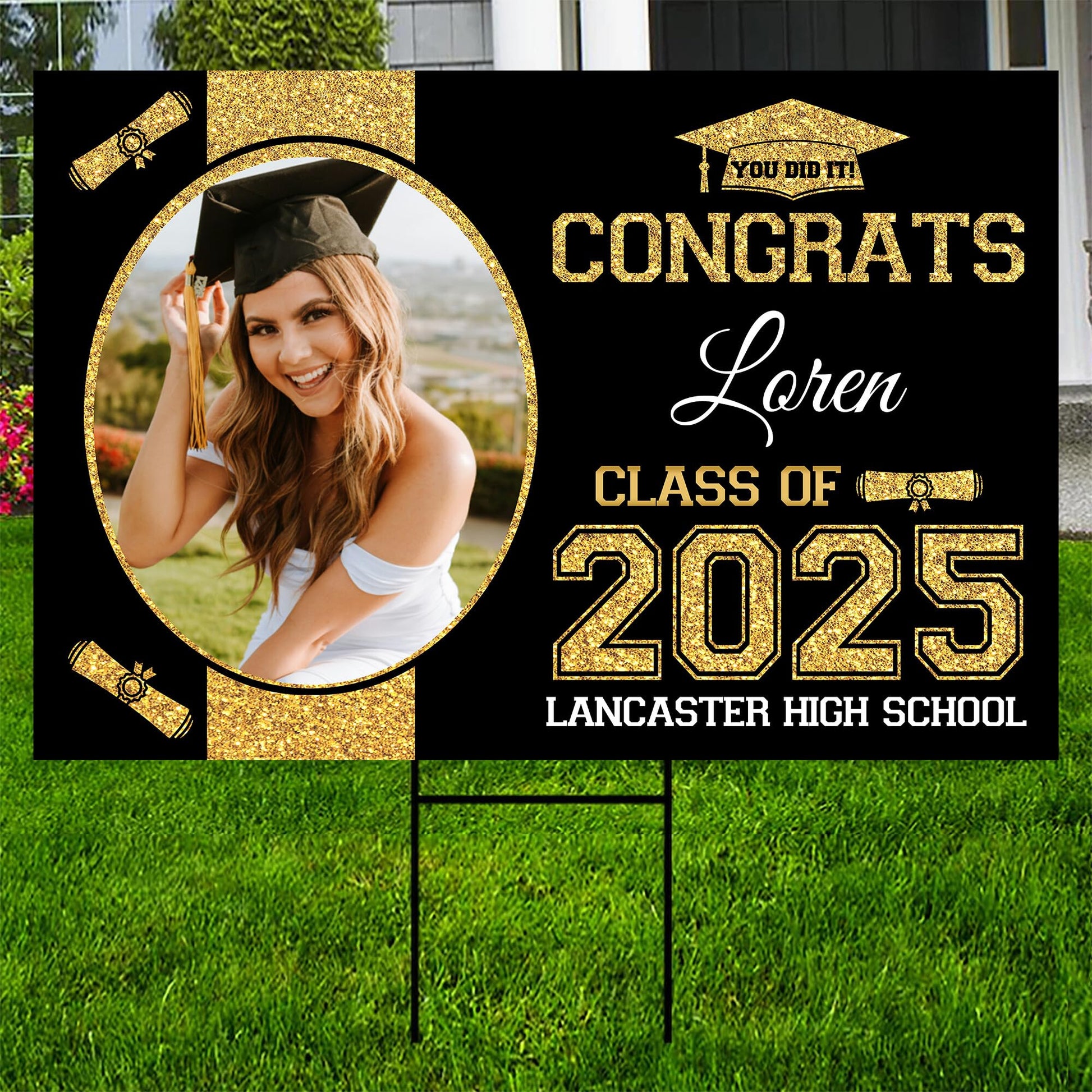 Personalized Graduation Yard Signs 2025, Senior Class Of 2025 Yard Sign, 2025 Graduation Decorations Lawn Sign, Graduate 2025 Yard Signs, High School Graduation, College Graduation, Congrats! #12